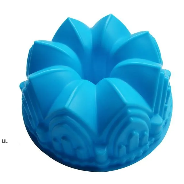 Silicone Big Cake Moules Fleur Couronne Forme Gâteau Cuisson Outils De Cuisson 3D Pain Pâtisserie Moule Pizza Pan DIY Anniversaire Fête De Mariage LLE11438