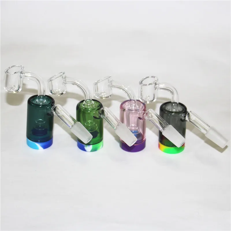 Fumer Narguilé Bongs Conduites D'eau 2,2 Pouces Récupération De Verre Ash Catcher Adaptateur Titulaire Avec 5 ML Récipients De Cire De Silicone Pour Dab Rig Bubblers