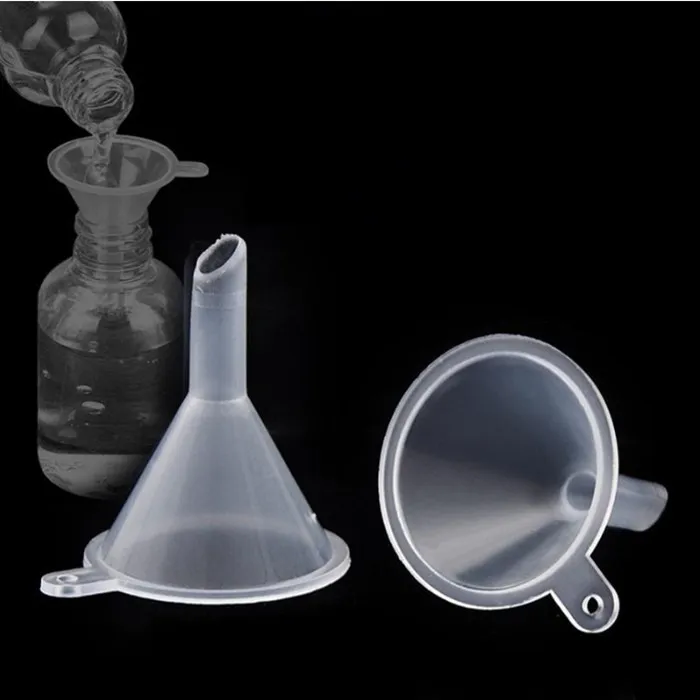 Mini Plastic Small Funnels Perfume Liquid Essential Oil Filling Transparent Funnel Kitchen Bar Dining Tool YHM592