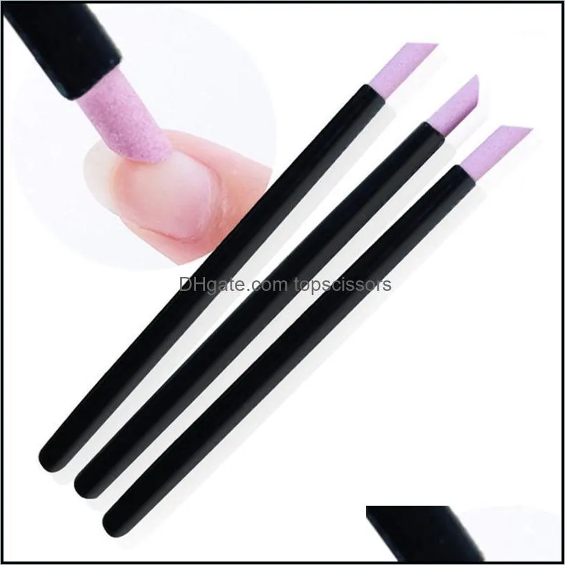 Files Salon Health Beauty Black Quartz Scrubs Stone Nuticle Stick Pen Pen Nail Art Pusher Spoon Cut Manicure Care Tools Files1 Drop Delivery 20