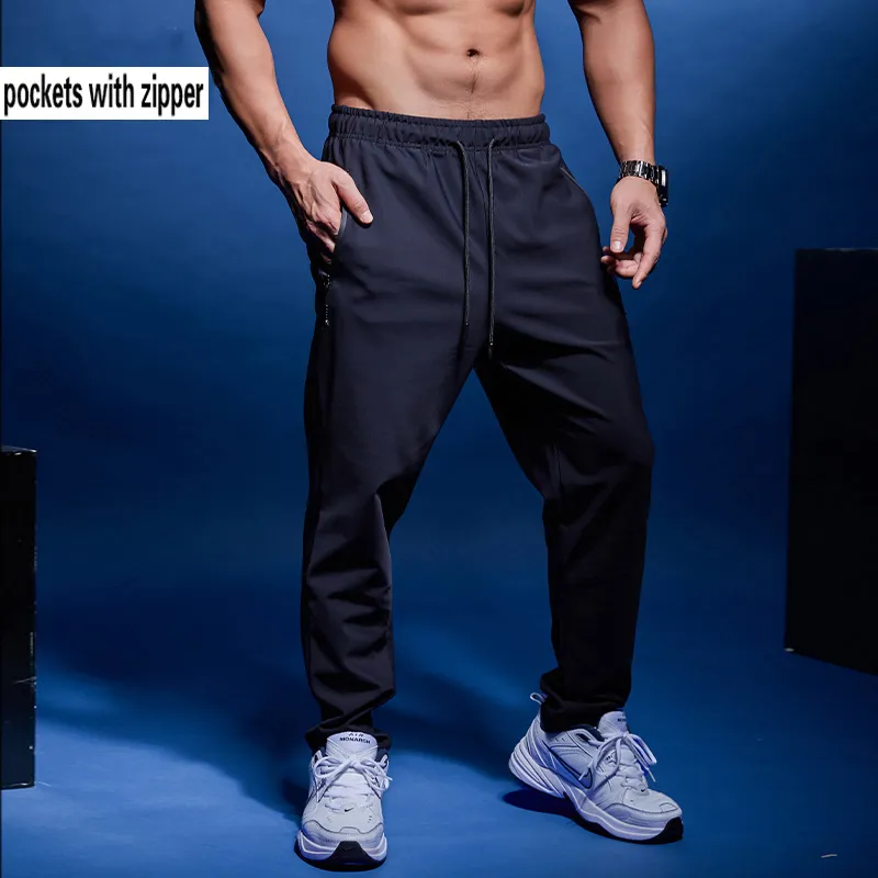 Running Pants BINTUOSHI With Zipper Pocket Jogging Gym Fitness Pants Factory price expert design Quality Latest Style Original Status