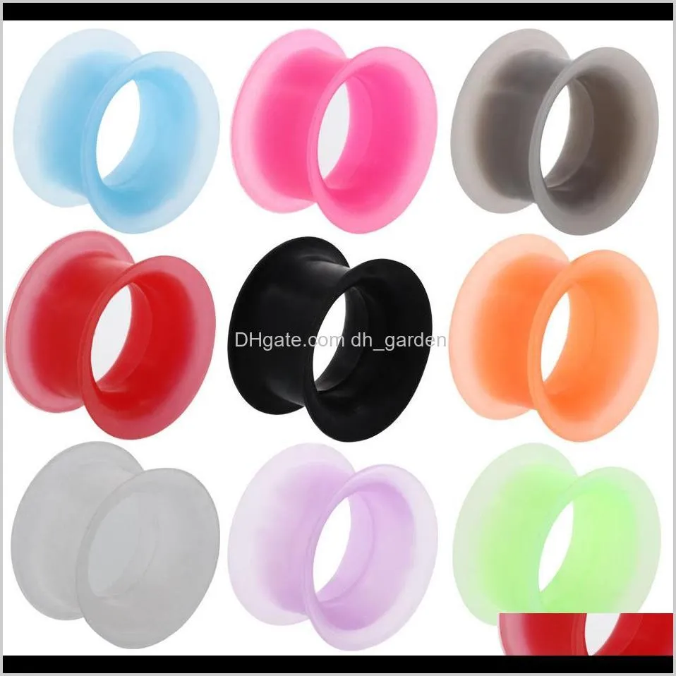 silicone flexible ear flesh tunnel solft gauge plugs piercing stretcher expander hollow ear skin earrings body jewelry