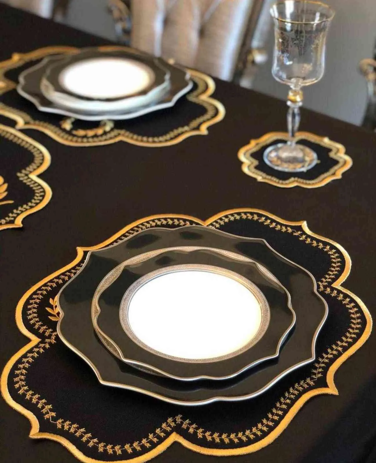 Geborduurde 13-delige set cocktail servet en placemat en runner decoratie mariage bruiloft tafel decoratie mantelesboho decor 211117