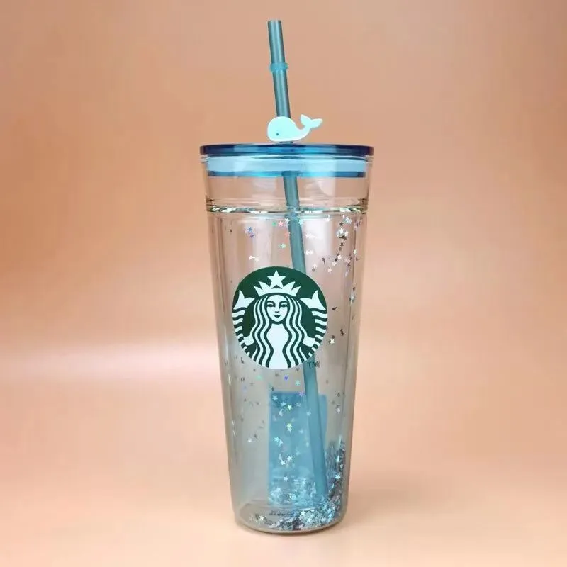 2021 Limited Edition Starbucks Mugs Large Capacity Glass Accompanying Cup with Straw