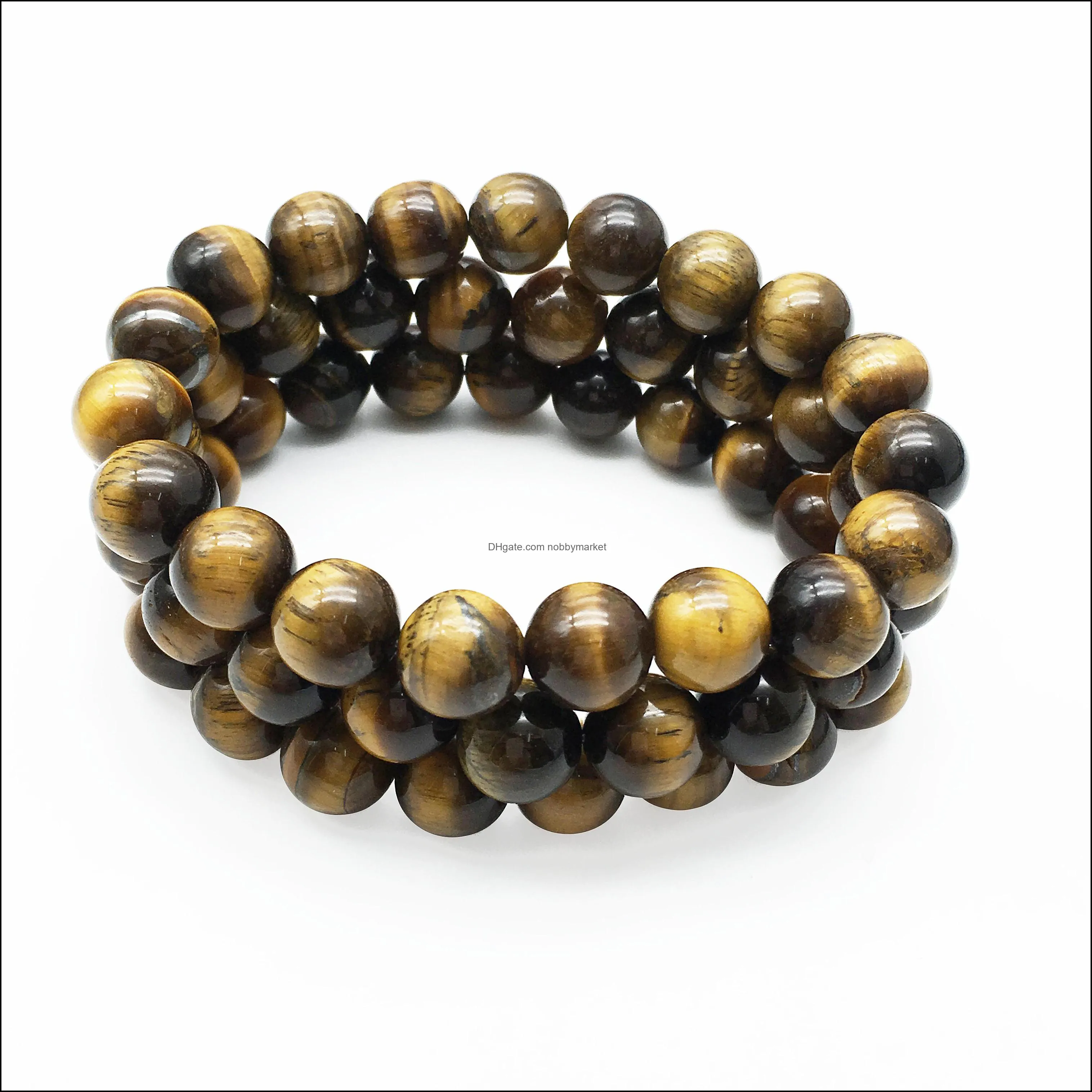 Other Loose Beads Jewelry 10Mm Yellow Tiger Eye Bracelet,Gemstone Bracelet, Beads,Elastic Bracelet,Beaded Bracelet Good Luck Drop Delivery 2