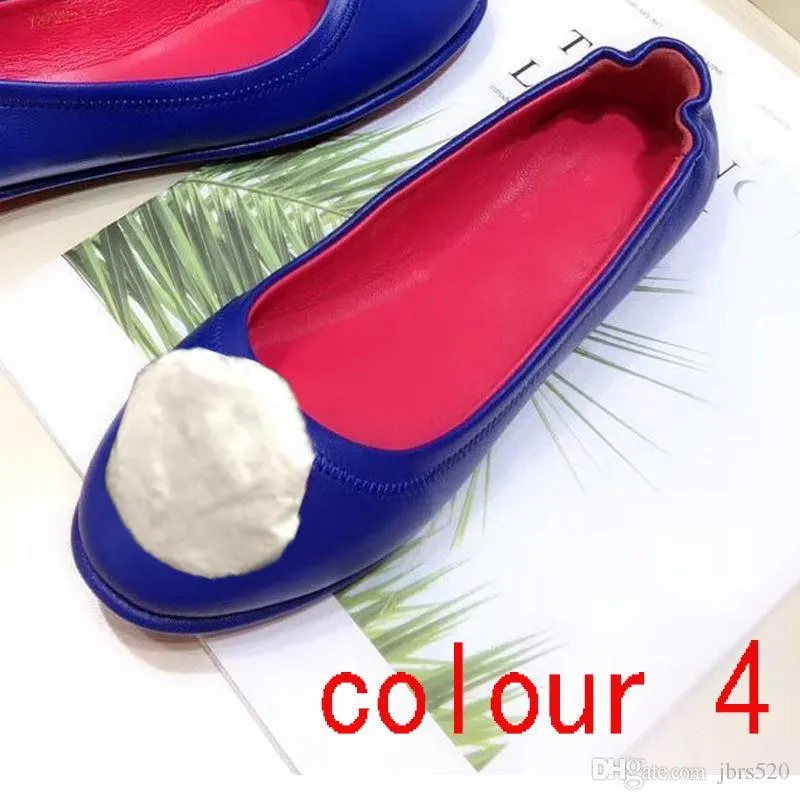 designer Dress Ballet shoes Spring Autumn 100% Soft sheepskin Metal Skull fashion women Flat Egg roll boat shoe Lady leather Lazy dance Loafers Large size 34-42 With box