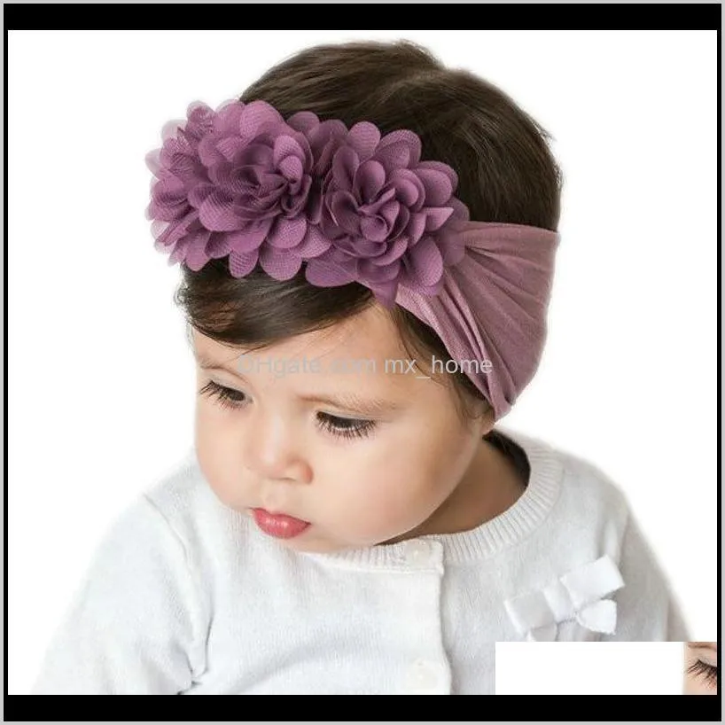 baby girl headbands chiffon flannelett flower kids toddler bow hairband nylon big floral elastic hair bands lovely hair accessories