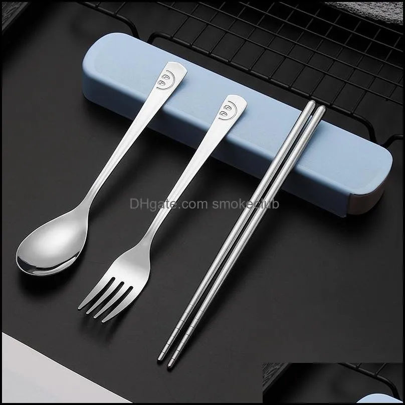 Smile Flatware Sets Stainless Steel Dinner Set Western Knife Fork Teaspoon Dinner Spoon Tableware Dinnerware Cutlery Sets