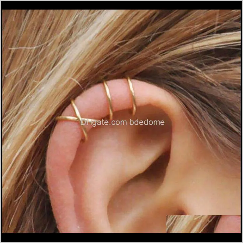 ear cuff 5 piece set no piercing earcuff double ear cuff and criss cross cartilage simple cartilage earring jewelry accessories 