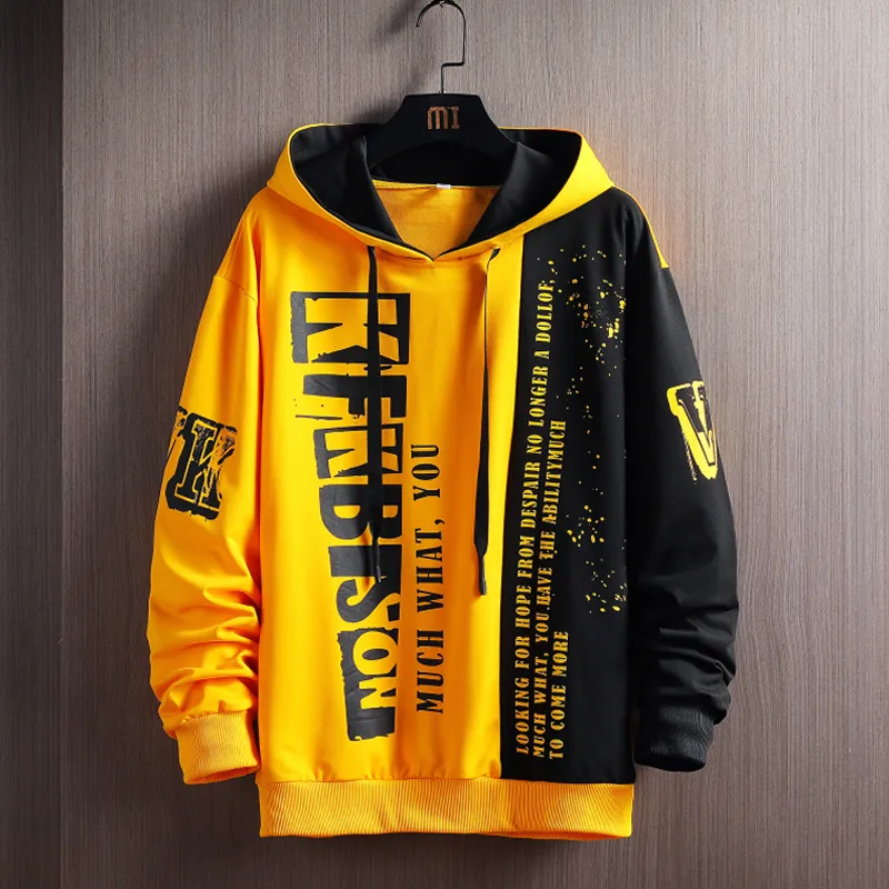 QNPQYX Mens Japanese Hip Hop Yellow Hoodie Men Loose Fit Sweatshirt For Spring And Autumn Street Fashion From Qnfy001 Vendor 20.02 DHgate.Com