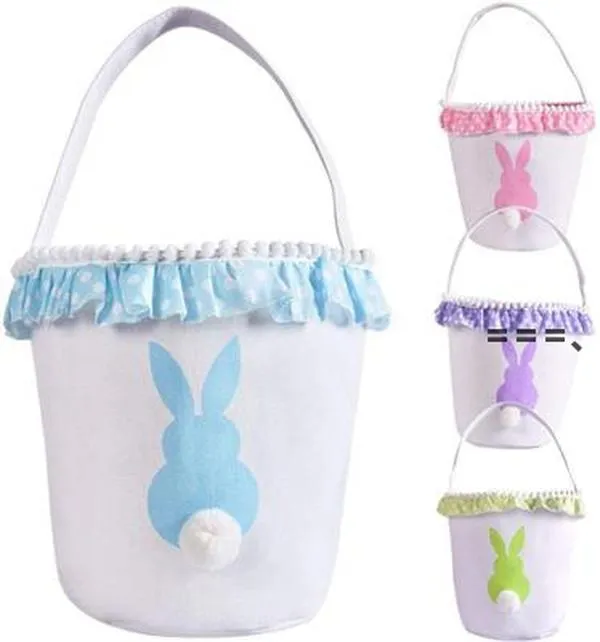 NEWhot bunny easter bucket children`s cute easter basket Easter day decoration egg hunting bag RRA9907