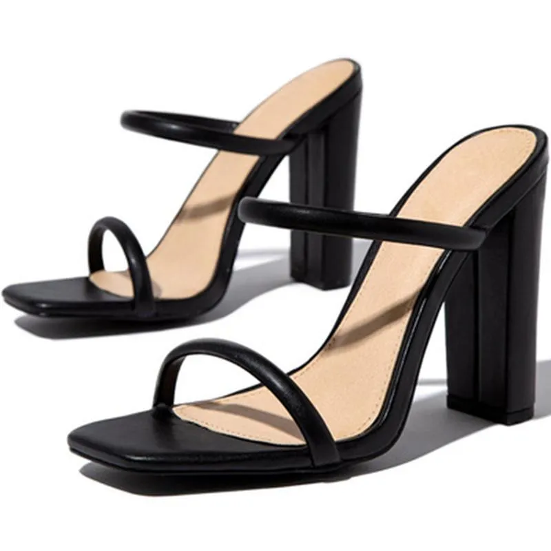 Тапочки, женские туфли-лодочки, лето 2021 г., пикантные сандалии на высоком каблуке с открытым носком, женская повседневная обувь без шнуровки, удобная дышащая обувь больших размеров