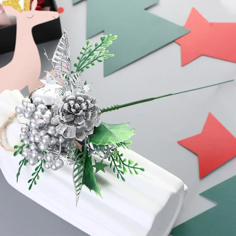 Noel Süslemeleri 10 ADET Ağacı Süs Evi Partisi Düğün Po Prop Dekorasyon DIY Sahte Tatil Gerçekçi Yapay Meyve Dalları Kaynaklar