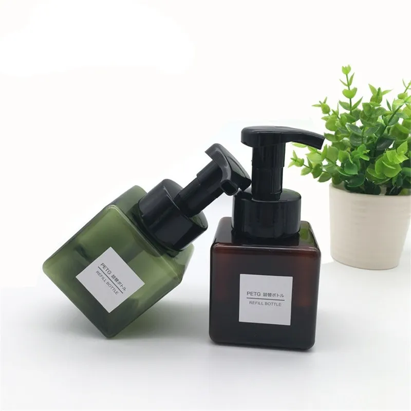 250 ml lege schuim pomp fles hand zeep schuimende dispenser reizen vierkante make-up shampoo containers fles rrd6815