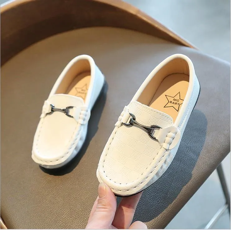 Children PU Leather Casual Styles Boys Girls Soft Comfortable Loafers Slip on Kids Shoes 21-30