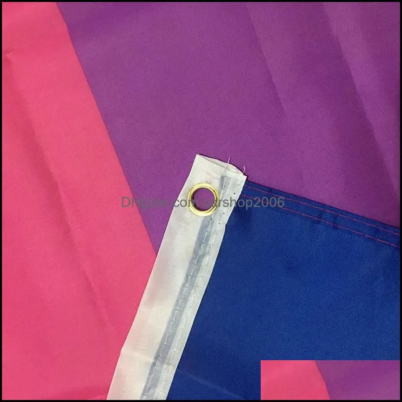 3*5ft LGBT Rainbow Flag Printing Bisexual Flags Polyester with Brass Grommets Holiday HWD7545