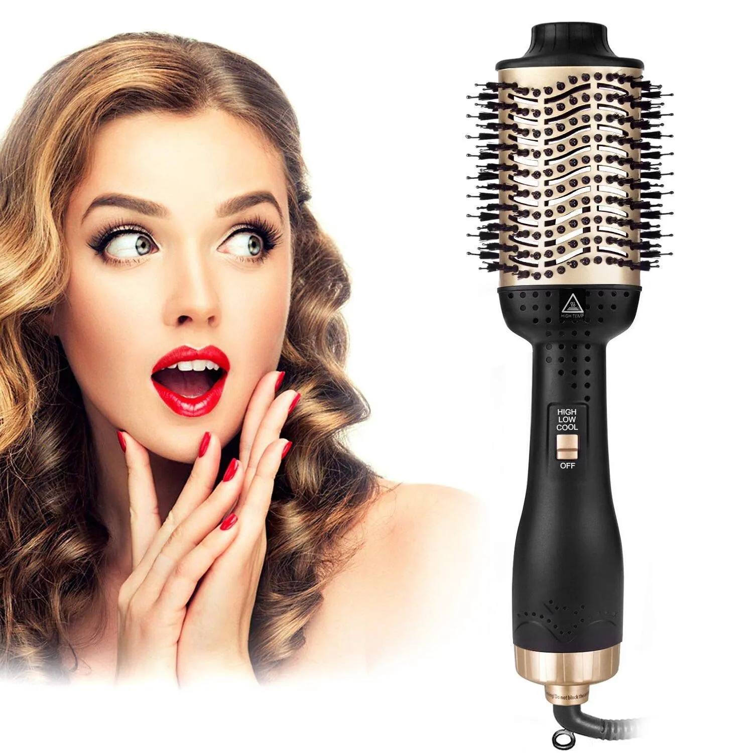 3 in 1 New One Step Hair Dryer Brush Volumizer Hot Air Comb Roller Negative Ion Curling Straight Hair Electric Dryer Salon