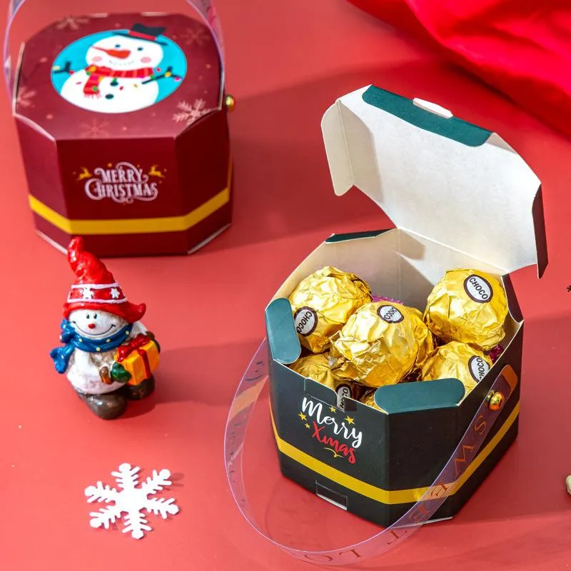 Avvolgere scatola di carta portatile Santa Claus Candy Boxes Dolci natalizi Dolci Della Torta Dono Decorazione Partito Creatività Tote Bag Styling styling JJD9429