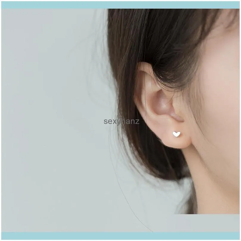 Prevent Allergy 925 Sterling Silver Earrings Charm Women Trendy Jewelry Mini Small Love Heart Stud Earrings Girls Party Gifts