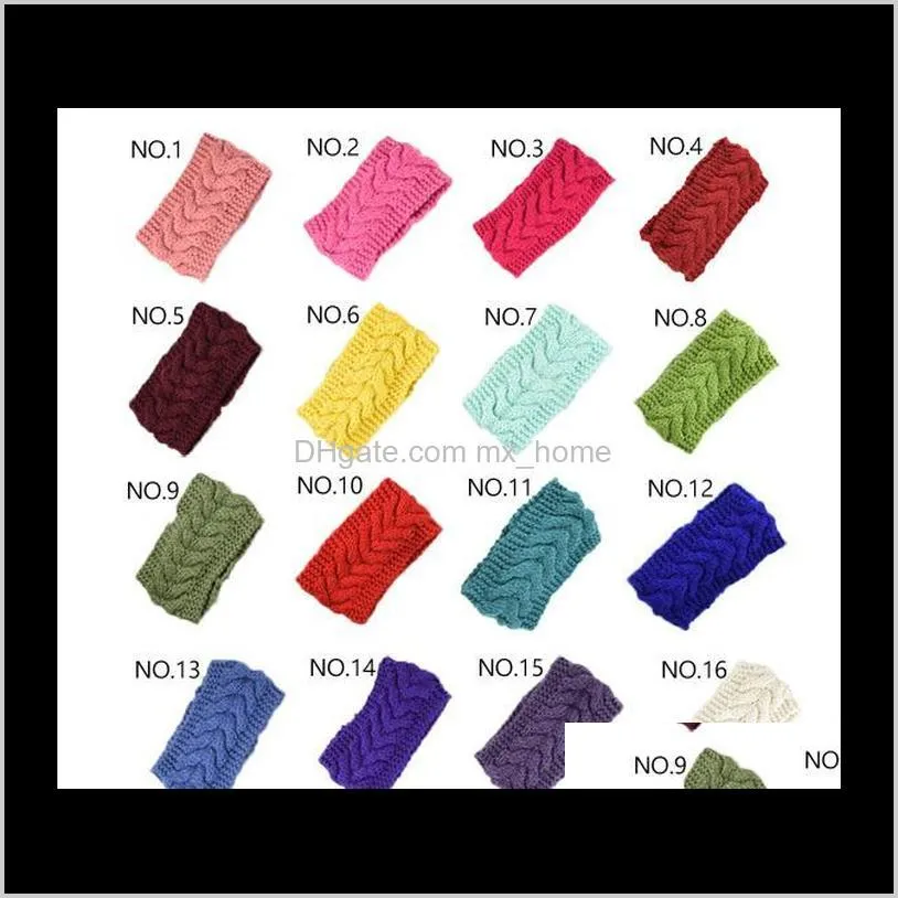 fashion knitted headbands woman new hairband winter soft elastic headband candy color 32 colors handmade crochet hairbands