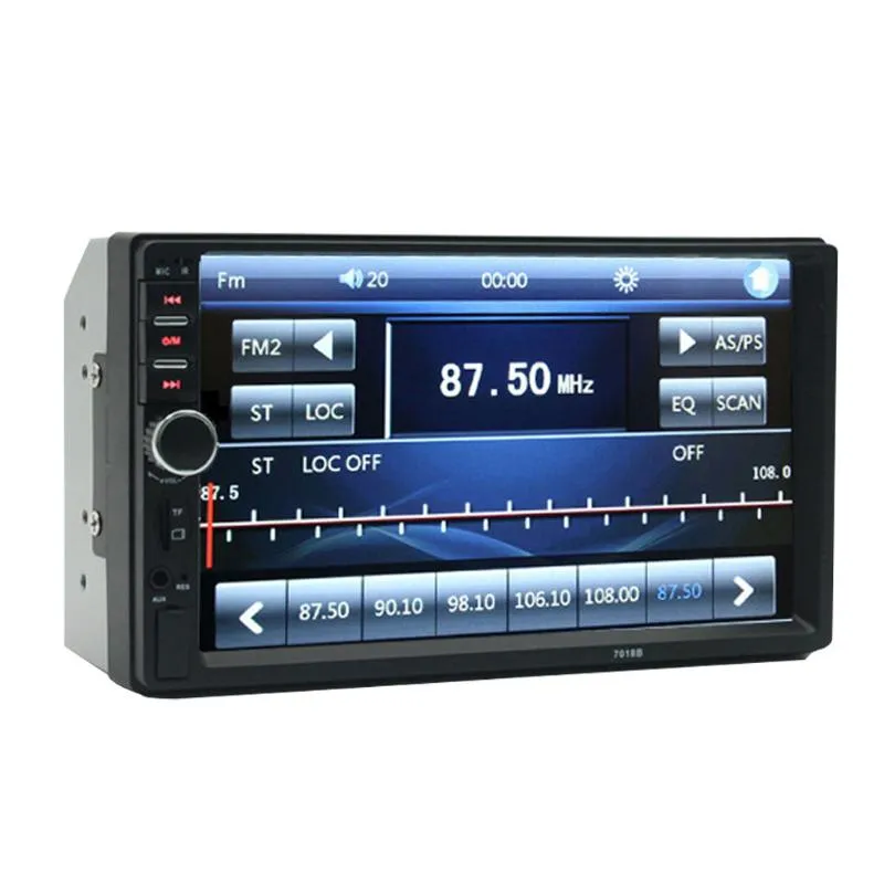 Bilvideo MP5 -spelare 7 tum dubbel 2 din skärm stereo rattstyrning FM Radio Automotivo215f
