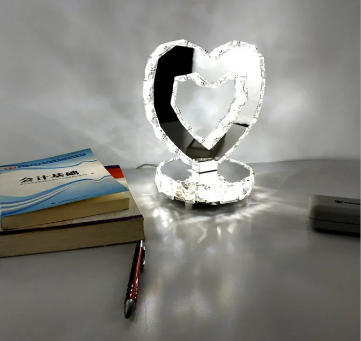 Amour Coeur Cristal Lampe De Table Chaud Romantique Chambre Lampe De Chevet  Nuit Décoration De La Maison Éclairage De Mariage Cadeaux Danniversaire Du  53,01 €