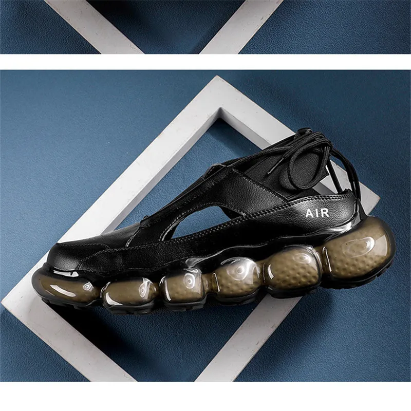 2021 Running Skor Romerska Sandaler Tjock-Solade Tennis Män Vit Svart Sommar Koreansk Fashion Casual Sko Stor Storlek Andas Sneakers Run-Shoe # A0018