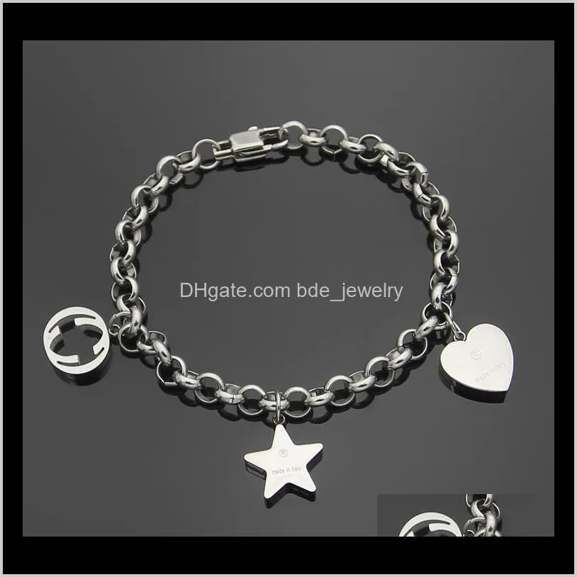 2021 factory price wholesale explosion model letter hanging pentagon star shaped bracelet ladies foreign trade peach star star