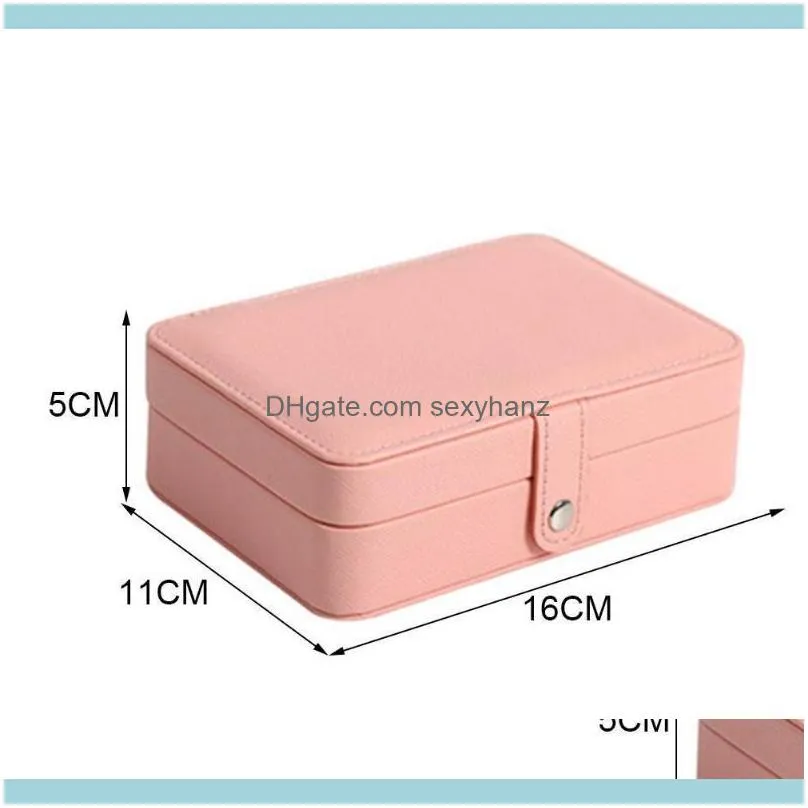 High Capacity Leather Jewelry Box Travel Organizer Multifunction Necklace Earring Ring Storage 16*11*5cm Pouches, Bags