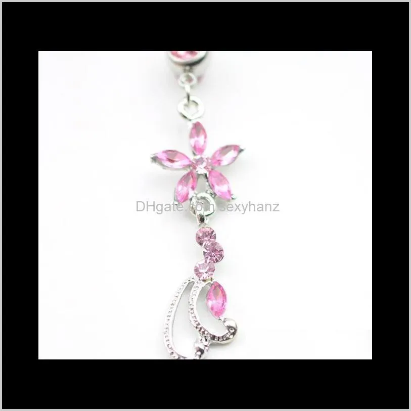 d0125 ( 1 color ) nice a style navel belly ring 10 pcs clear color stone drop shipping