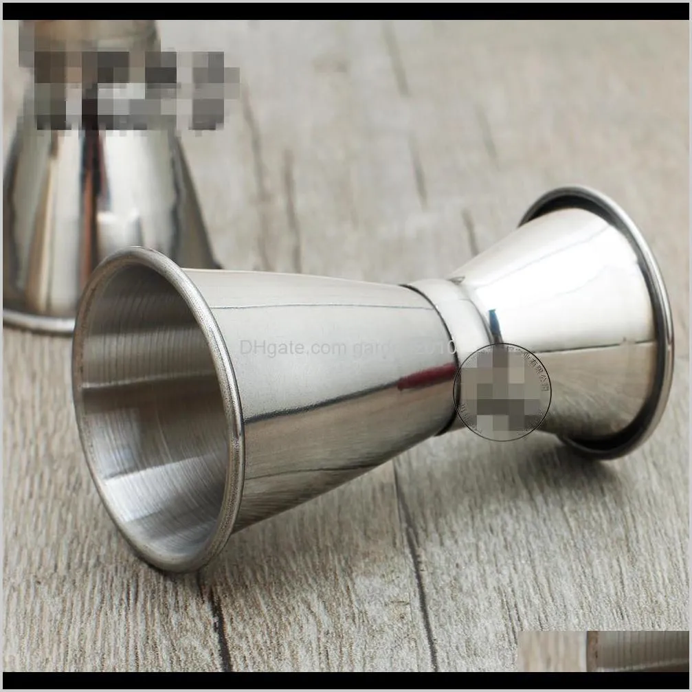 s/m/l stainless steel double jigger shot drink measure cup cocktail drink wine bar shaker ounce double cup