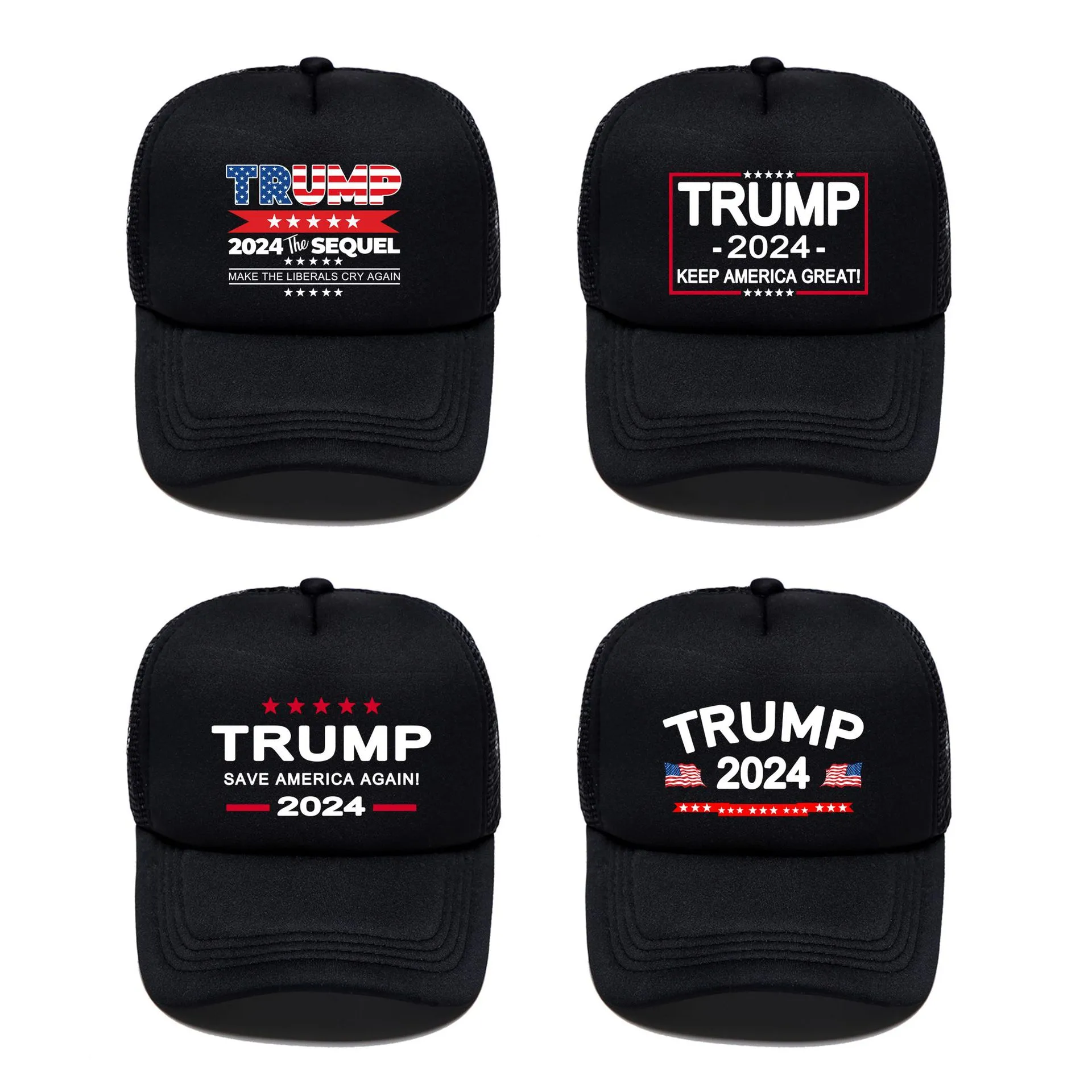 Trump Baseball Caps 2024 Listy wyborcze prezydenckie Drukowane Lato Sun Hat Regulowane Czapki USA Hip Hop Cap Head Wear LT12