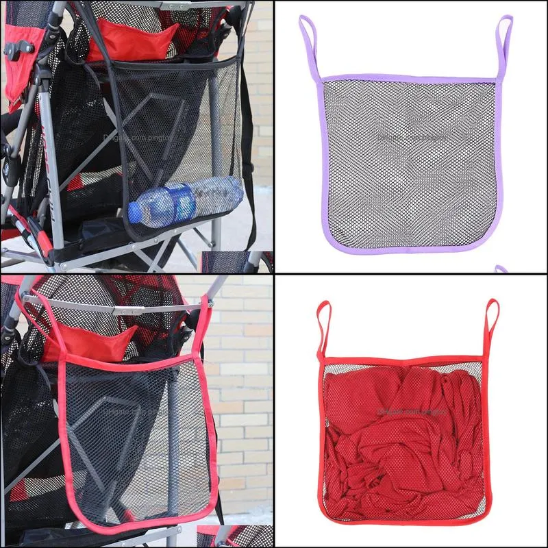 Baby Stroller Bag Organizer Infant Pram Cart Portable Hanging Storage Mesh Bag Trolley Net Carriage Bag Stroller Accessories