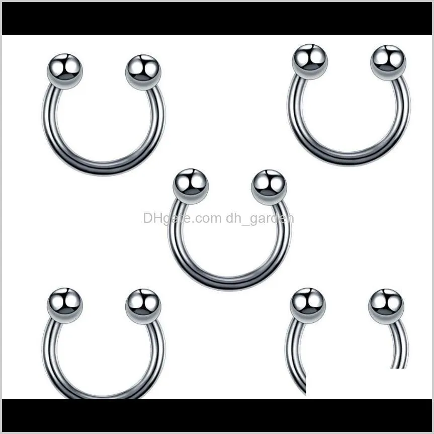 wholesale protomtion 60pcs mixed models body jewelry set silver surgical steel nose rings&studs hoop cartilage piercing jewelry