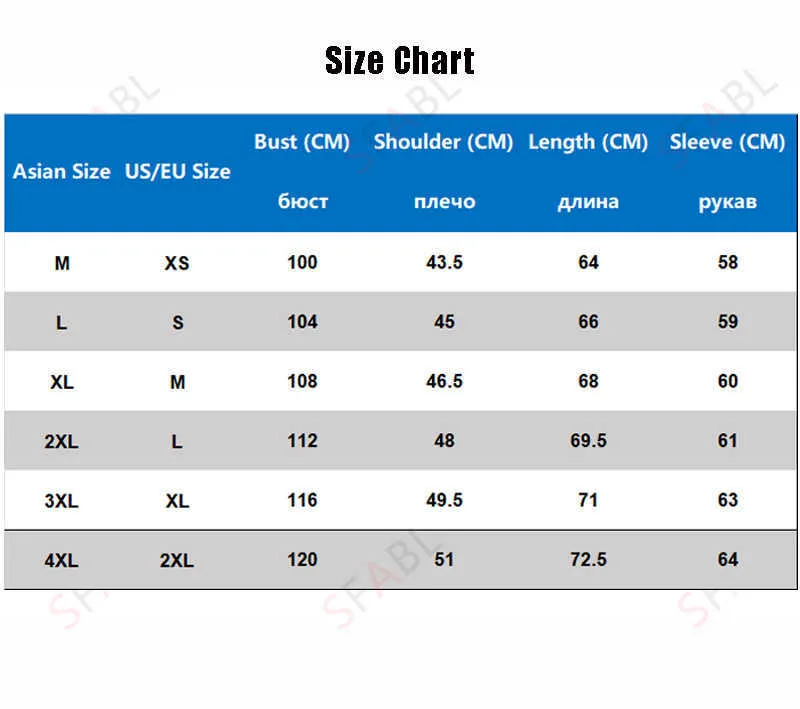 size chart hoodies men