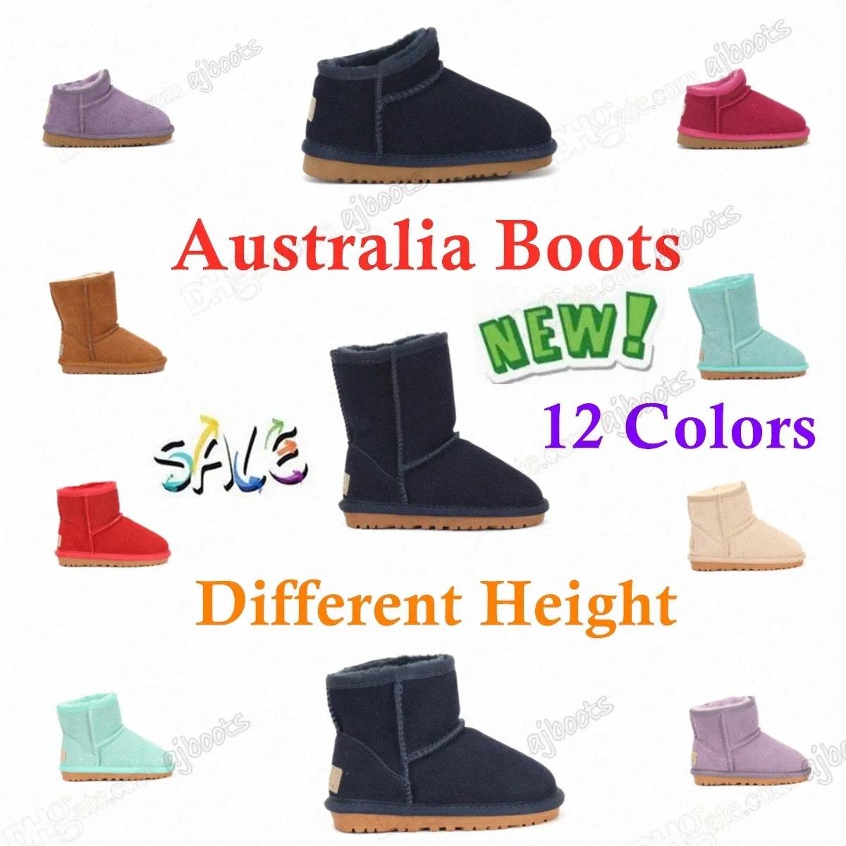 Donne Bambini Scarpe Bambini Scarpe Girls Boots Australian Australia Ginocchio Alto Inverno Caldo Mini Caviglia Bot Bot Black Pink Scarpe corta per bambini Sneaker piattaforma neve in vendita