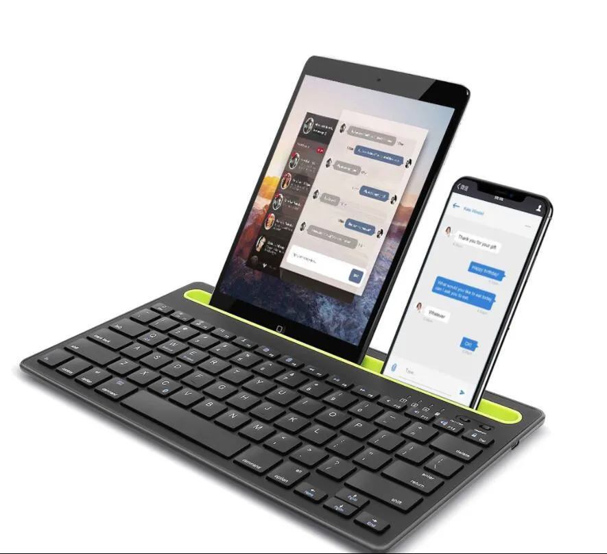 Dual Connect لوحات مفاتيح Bluetooth اللاسلكية ل iPad Mini PC Laptop لوحة المفاتيح ل iPhone Samsung Xiaomi Tablet Phone Mobile Phone
