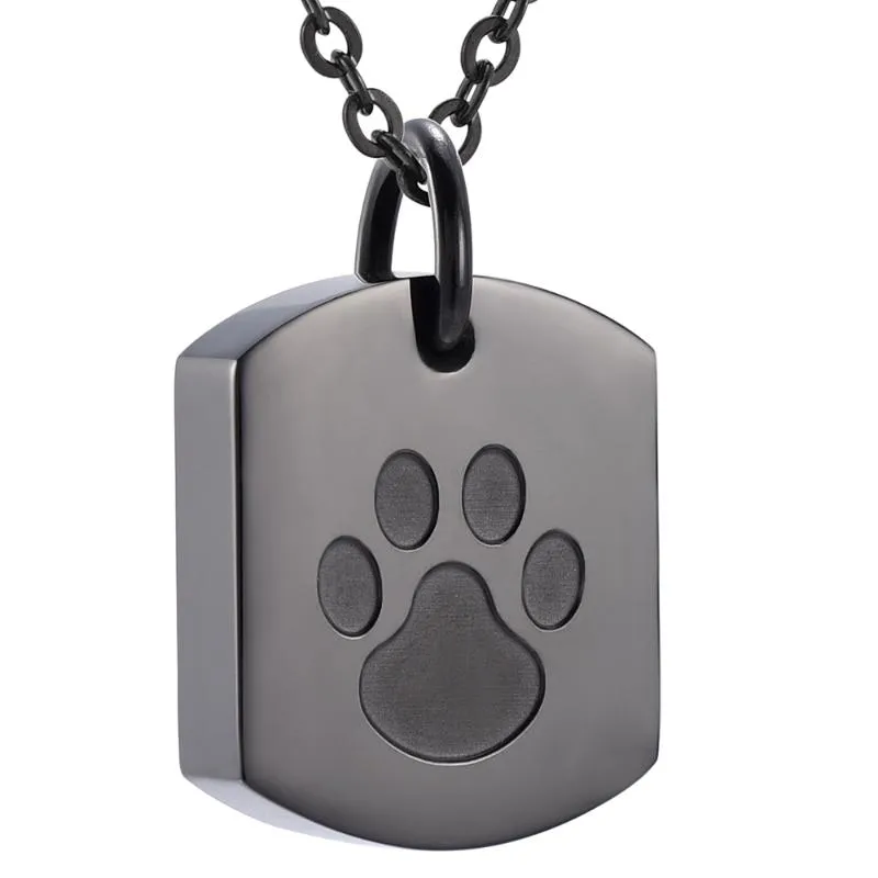 Targhetta per cani Urna per cremazione Collana Cenere Ricordo Memorial Cremains Ciondolo Gioielli per animali domestici amati Cani Portacenere Catene nere