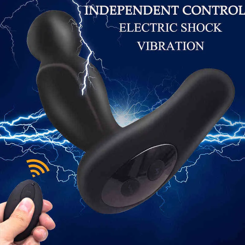 NXY Vibrators 원격 제어 전립선 마사지 진동기 항문 장난감 독립적으로 제어 된 감전 진동 플러그 섹스 토이 남자 1125