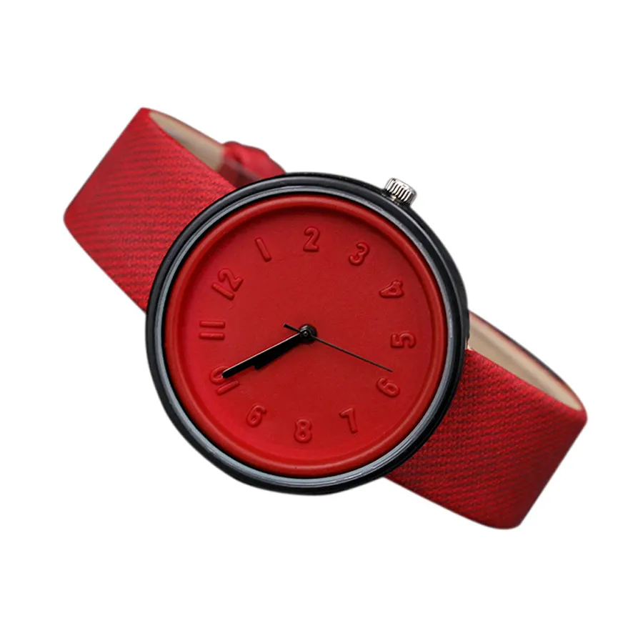 여성 캔버스 쿼츠 손목 시계 컬러 스트랩이있는 럭셔리 시계