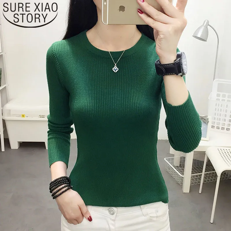 Winter Womens And Pullovers Yellow Solid O Neck Full Knit Sweater Women ...