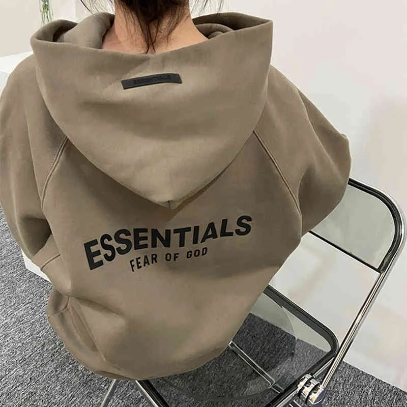 Fashion Trend Essentials Hoodie Fog Multi Thread Essentials Pressure Glue  Hoodie Women's Casual Loose High Street Fashion Couple Winter Hoodie