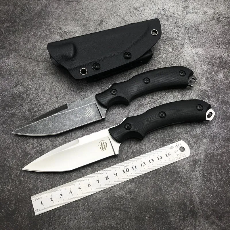 Bastinelli RAID rak kniv fast blad med Kydex slida D2 stål Hög hårdhet G10 handtag jakt utomhus camping Military Tactical Gear Defense Fickknivar