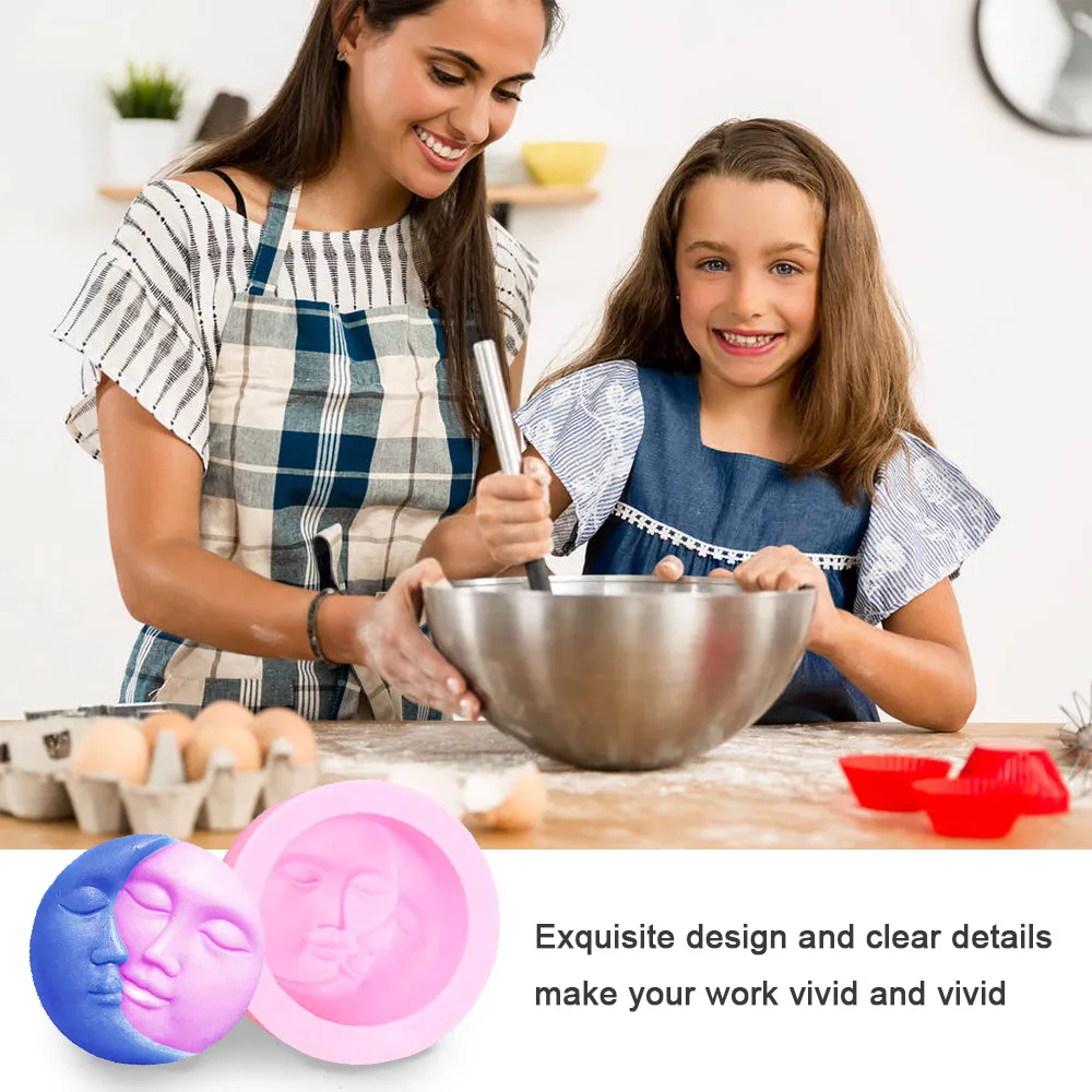 Stampo in silicone per fondente a forma di luna e stella