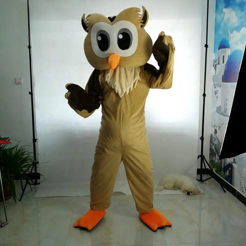 Professional Brown Owl Mascot Costume - Unisex Adult Cartoon Character ...