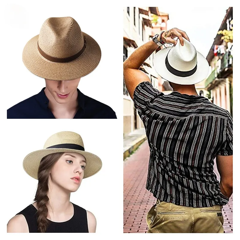Sombrero de Mujer Hombre Verano de Paja Gorra de Panamá Transpirable  Protección Solar para Viaje Deporte Libre SG Salvador Sombrero de paja para  hombres