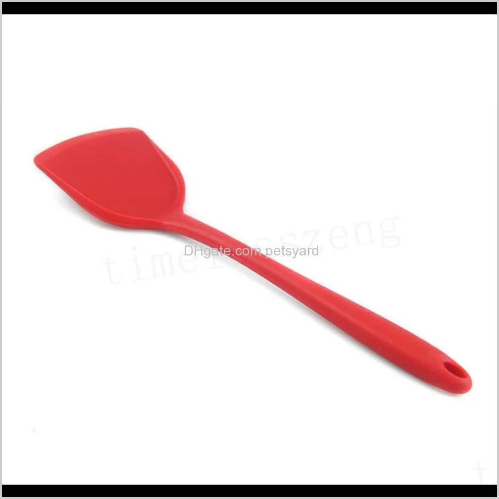 one-piece turners 2 colors nonstick silicone cookware spatula heat-resistant flexible turners creative kitchen tool shipping