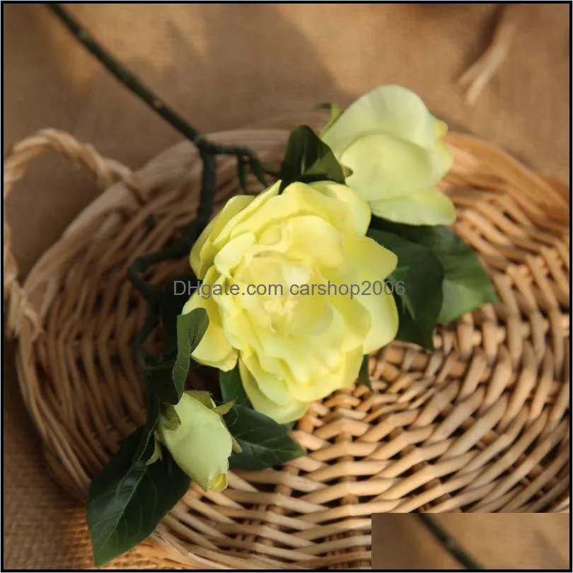 Factory Gardenia Artificial Flowers Single Stem Artificial Flowers Wedding Family Decoration Tropical Faux Plants