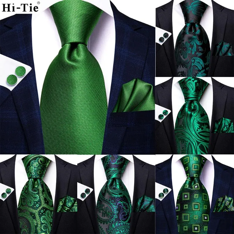 Fliegen Grün Blaugrün Herren Krawatte Floral Paisley Seide Hochzeit Krawatte Einstecktuch Set Party Business Mode Designer Drop Hi-Tie