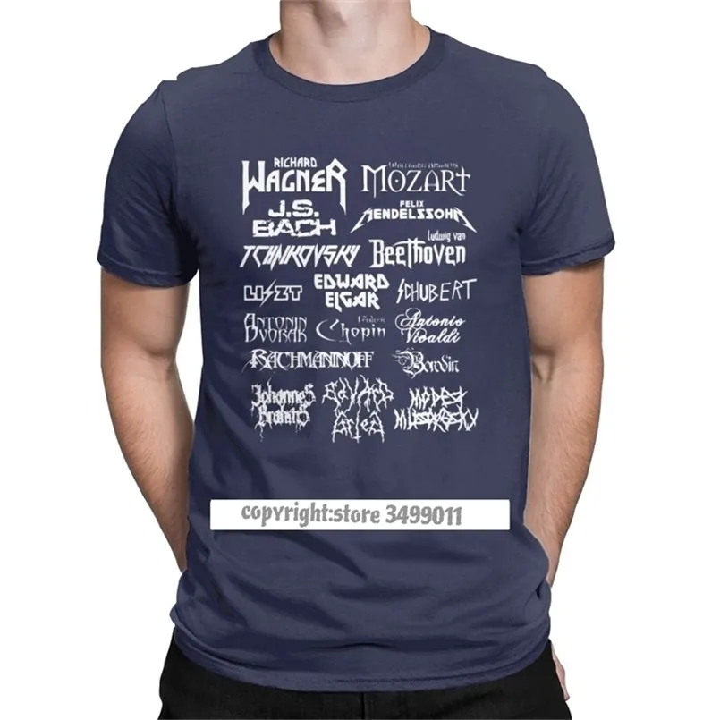 Compositeurs classiques de métaux lourds Tee-shirt Hommes Mozart Beethoven Chopin Bach Mendelssohn Tees occasionnels Vêtements en coton T 210714